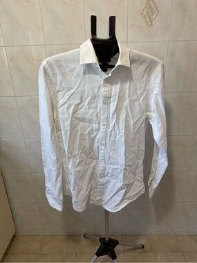 Men's slim fit White Button-Up Dress Shirt